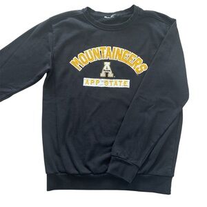 Appalachian State University Men’s Black Champion Crewneck Hoodie Pullover sz M